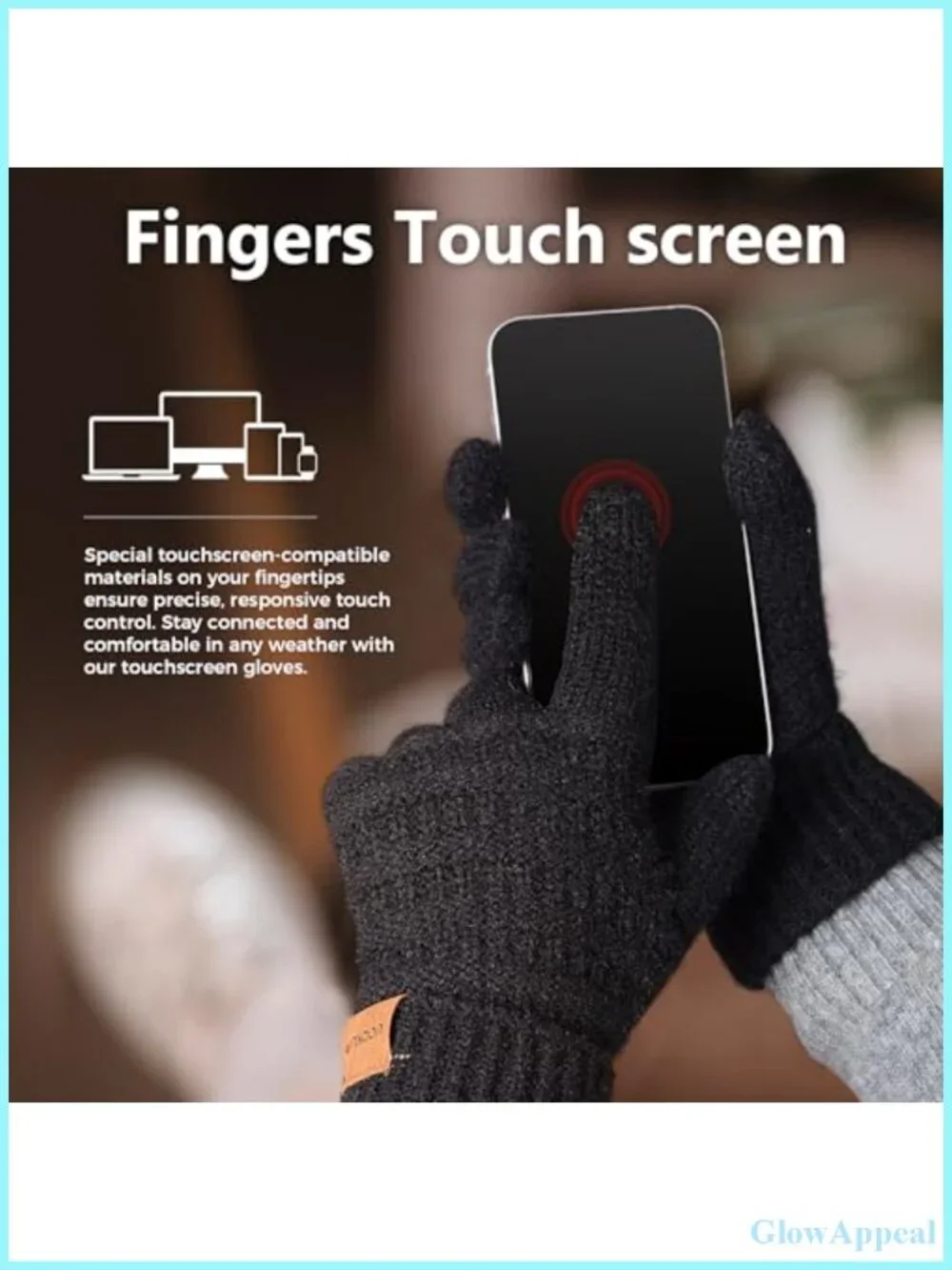 Winter Touchscreen Gloves for Women 2 Pairs Alpaca Fleece Anti-Slip Knit